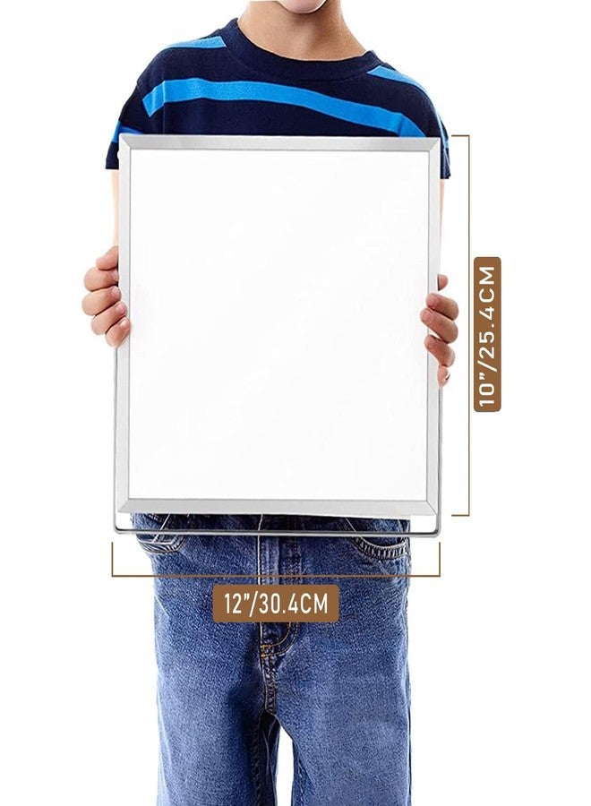 TurtleGrip Metal Frame Dry Erase Board - 12 x 10 Inches (L x W) | Compact Writing Board with 2 Pens & 1 Eraser | Ideal for Students & Gifting, Pack of 1 - Image 2